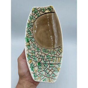Vintage PY Japan Ceramic Mosaic Bowl/Ashtray Atomic Drip Glaze